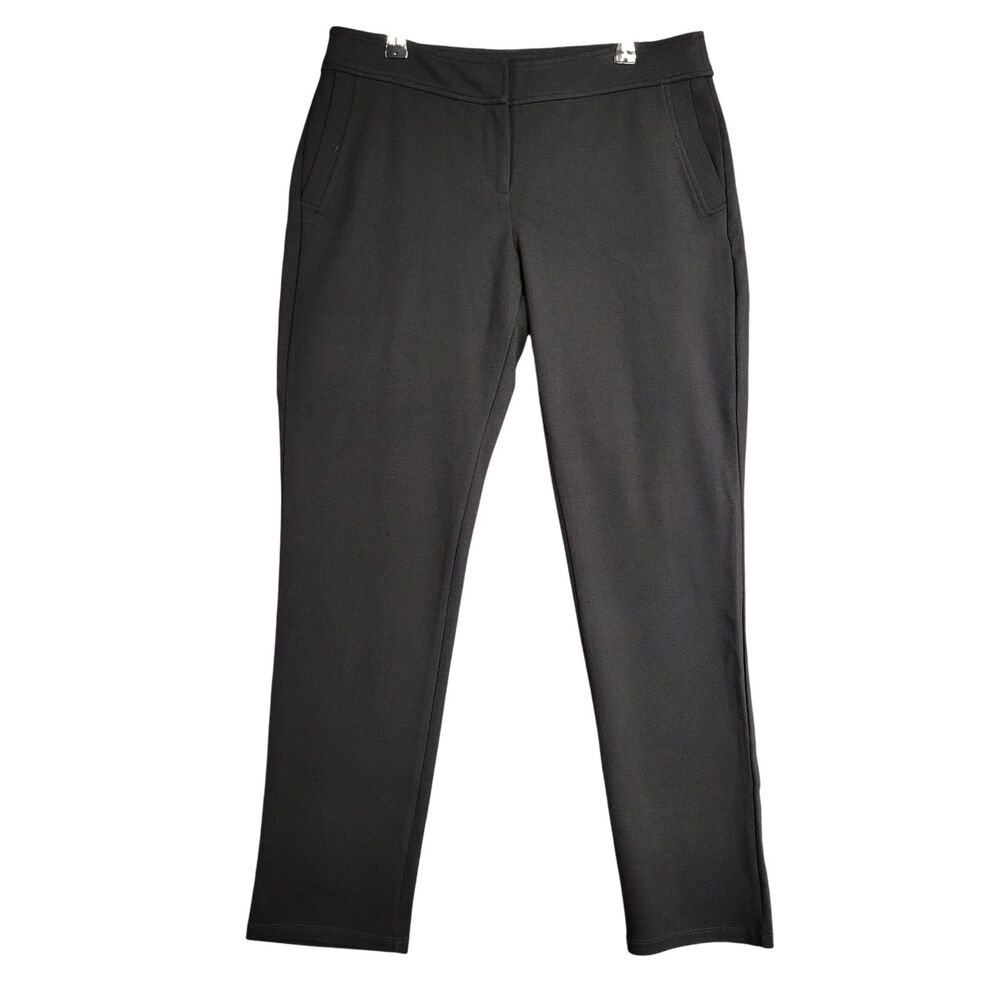 EILEEN FISHER Black Milano Viscose Knit Mid Rise Crop Pant SIZE PM MEDIUM PETITE
